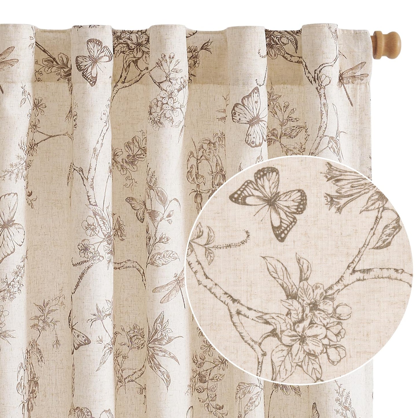 Vintage Floral Blackout Curtain Panels