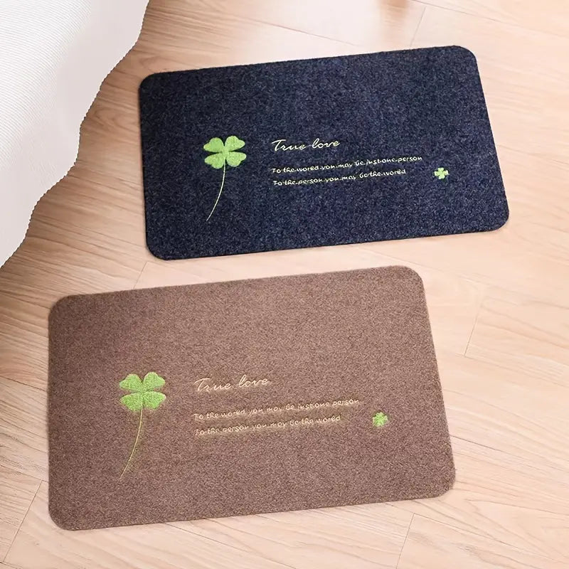 Flower & Letter Decor Non-Slip Indoor Doormat 1pc