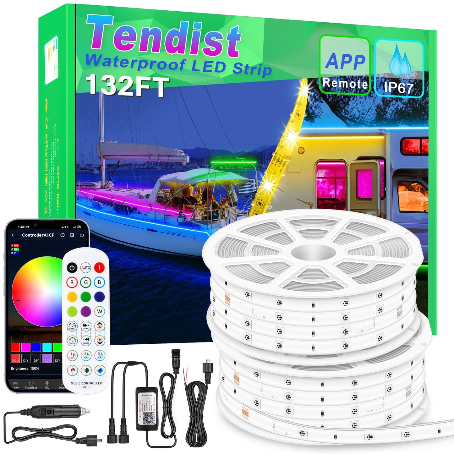 App Controlled Boat LED Strip Lights