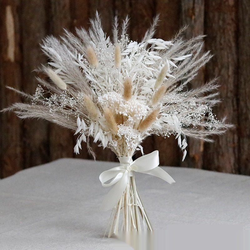 Small Dried Reed Flower Bouquet Finished Rabbit Tail Grass Mix