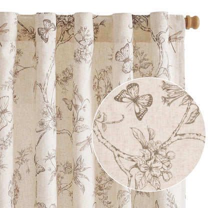 Vintage Floral Blackout Curtain Panels