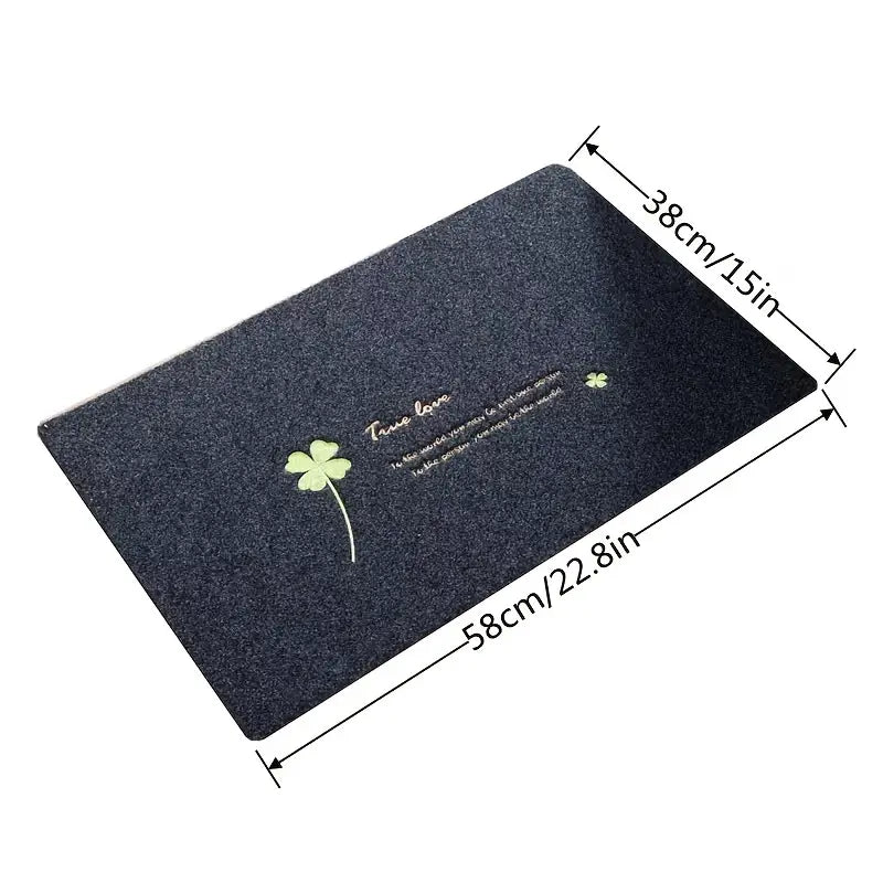 Flower & Letter Decor Non-Slip Indoor Doormat 1pc