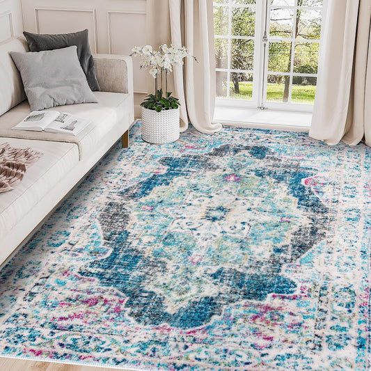 5x7 Vintage Washable Living Room Rug