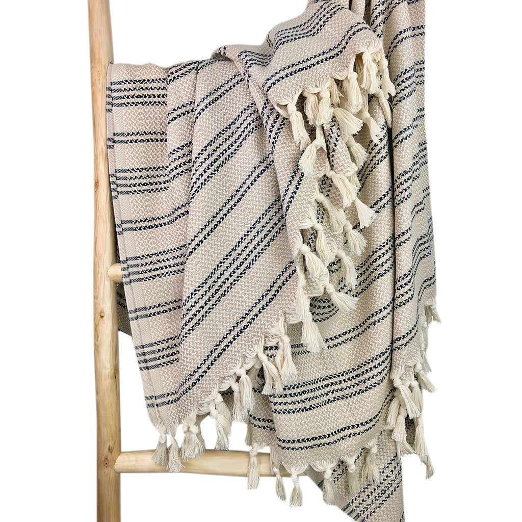 Woven Stripe Turkish Cotton Throw