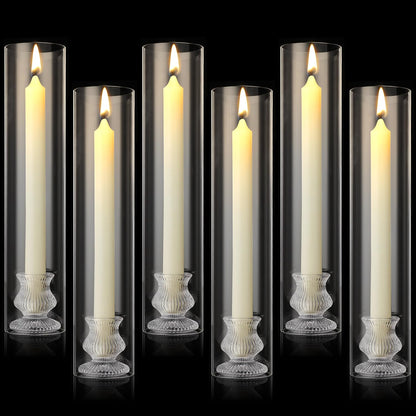 Glass Taper Candle Holder Table Set