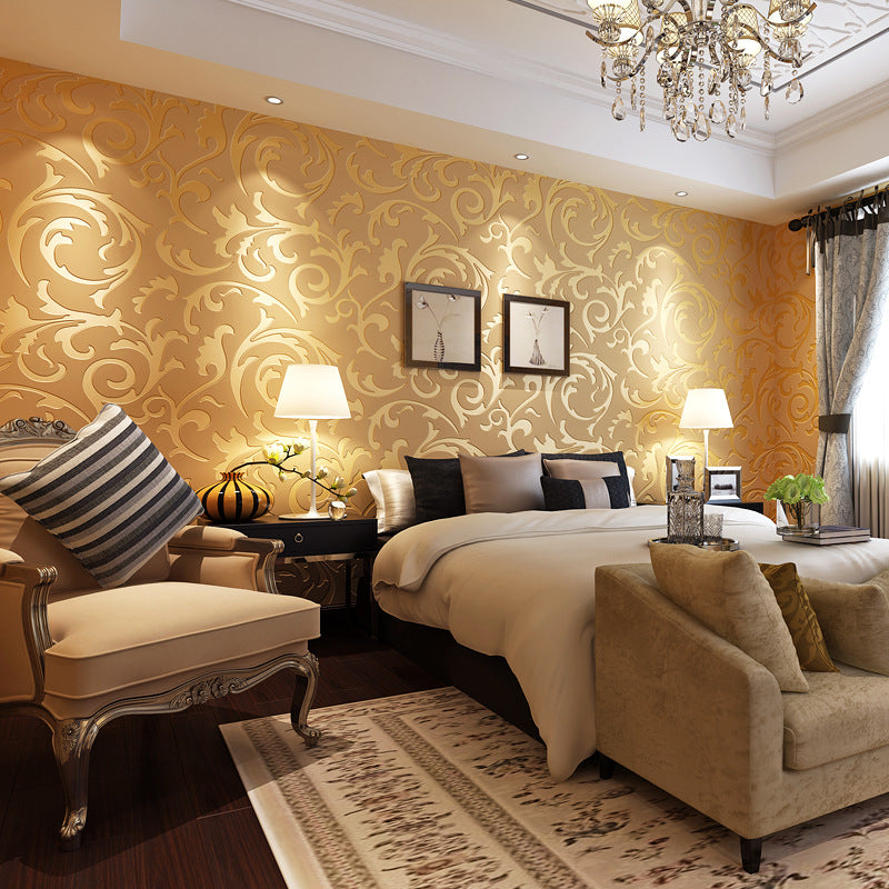 Minimalist European 3D Non-Woven Fabric Wallpaper