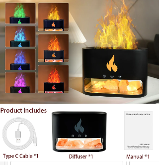 Himalayan Crystal Salt Rock Humidifier and Aroma Diffuser