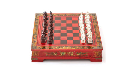 Antique Chess Set with Terracotta Warriors Design