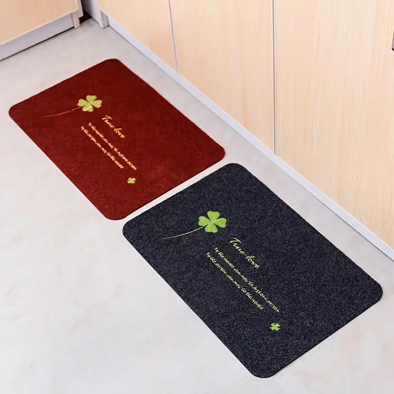 Flower & Letter Decor Non-Slip Indoor Doormat 1pc