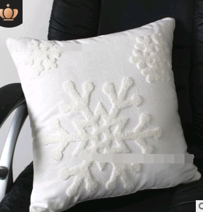 Embroidered Cotton Snowflake Christmas Pillow Covers