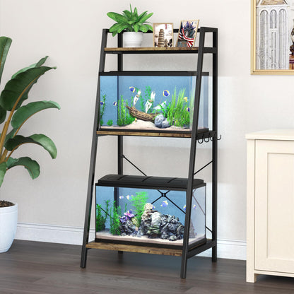 Metal Fish Tank Stand with Plant Shelf