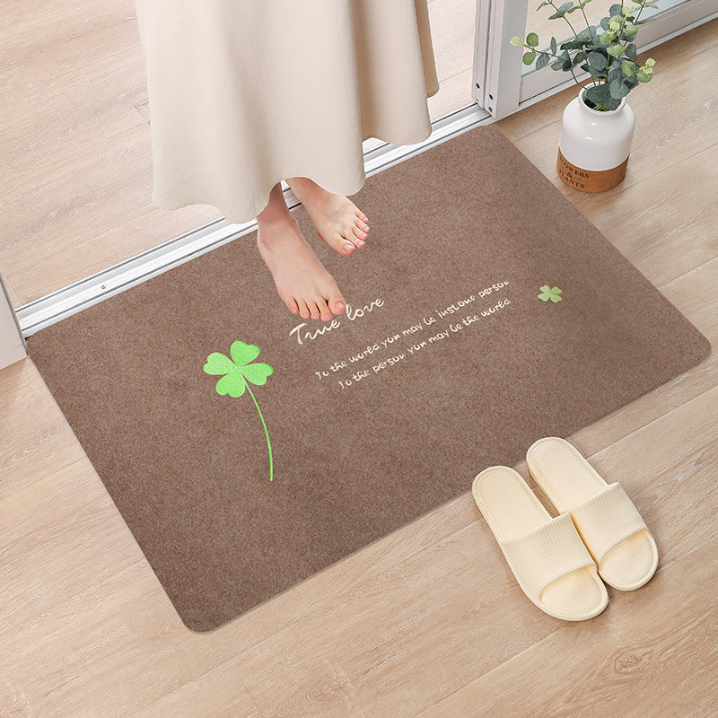 Flower & Letter Decor Non-Slip Indoor Doormat 1pc