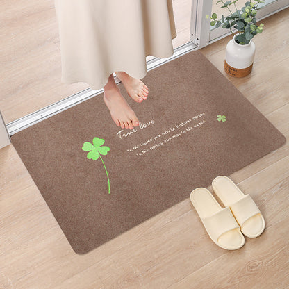 Flower & Letter Decor Non-Slip Indoor Doormat 1pc