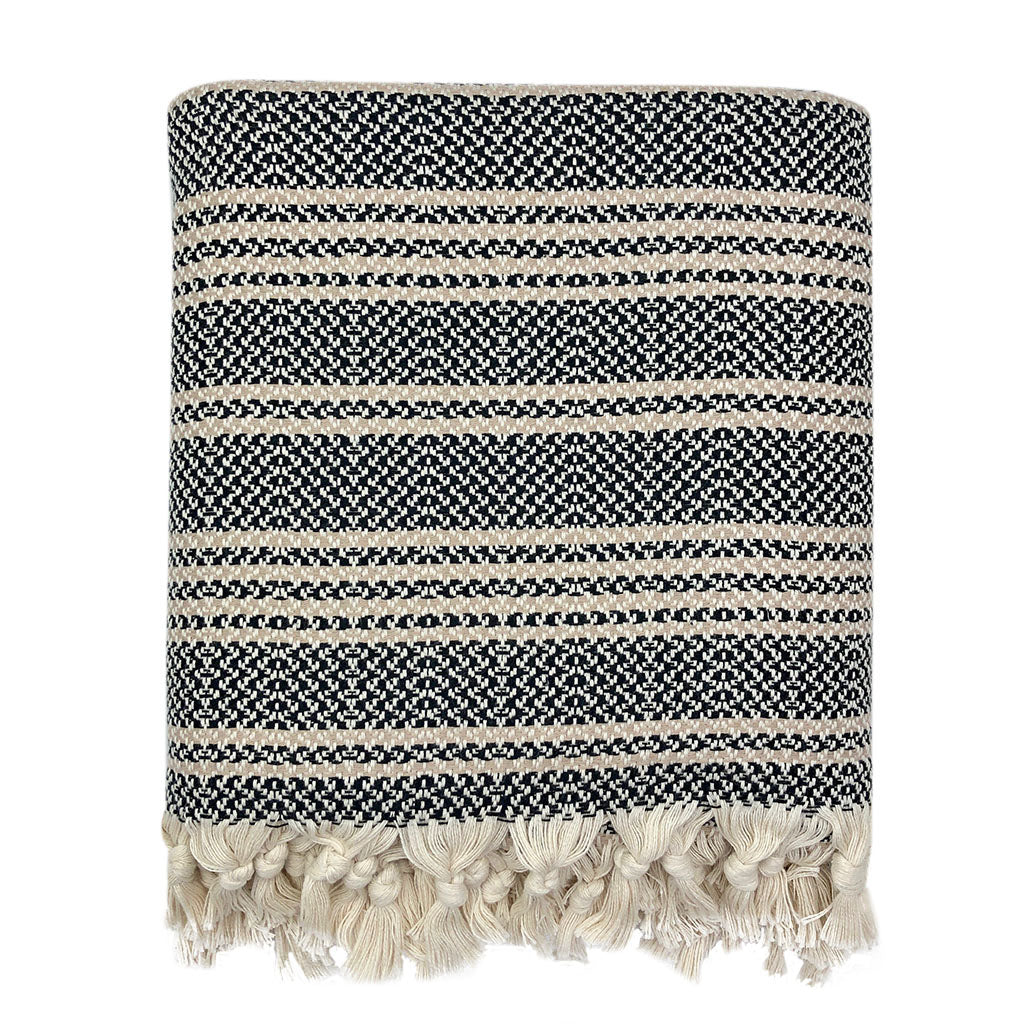 Woven Stripe Turkish Cotton Throw