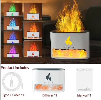 Himalayan Crystal Salt Rock Humidifier and Aroma Diffuser