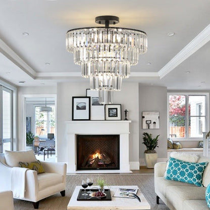 Contemporary Black Crystal Chandelier