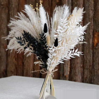 Small Dried Reed Flower Bouquet Finished Rabbit Tail Grass Mix And Mat