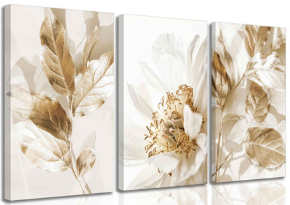 Neutral Boho Floral Canvas Wall Art