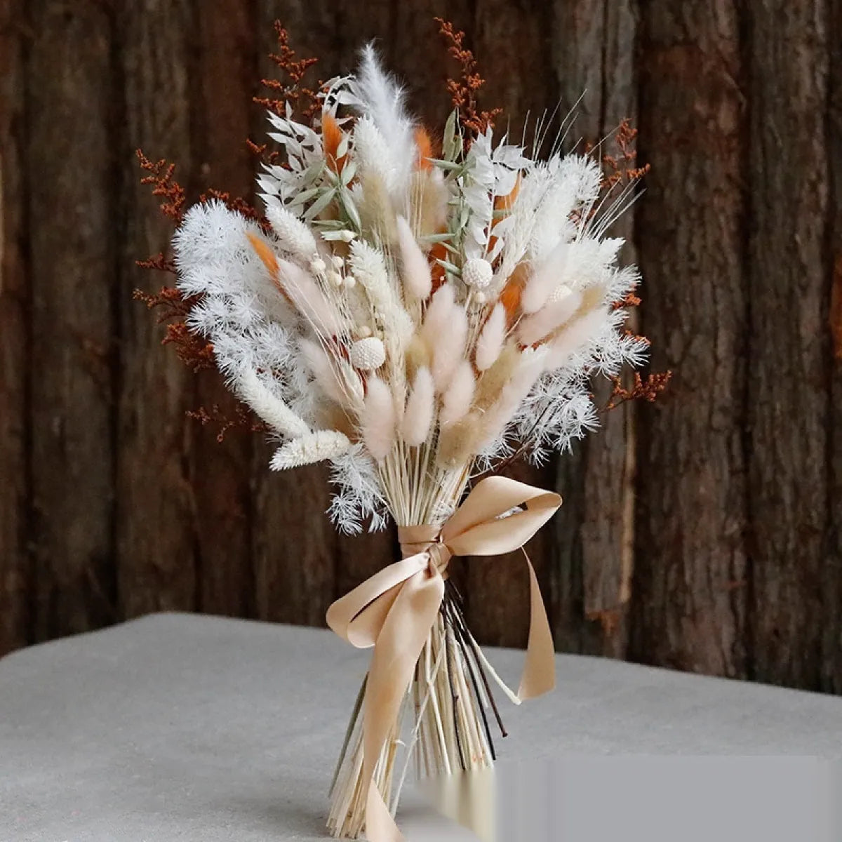 Small Dried Reed Flower Bouquet Finished Rabbit Tail Grass Mix And Mat