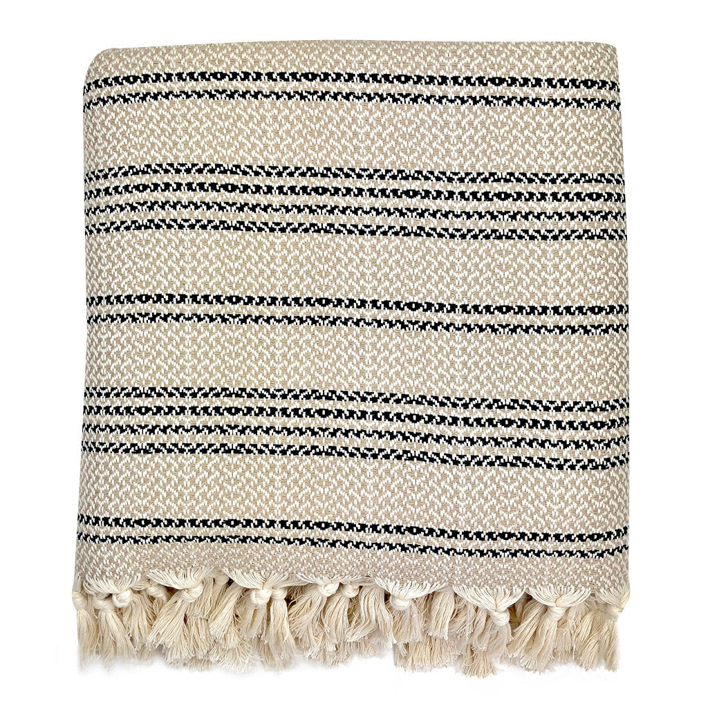 Woven Stripe Turkish Cotton Throw
