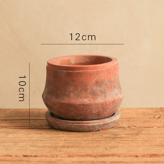 Vintage Red Terracotta Flower Pot Decorative Vase