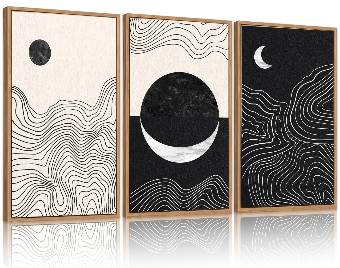 Sun Moon Canvas Wall Art Set