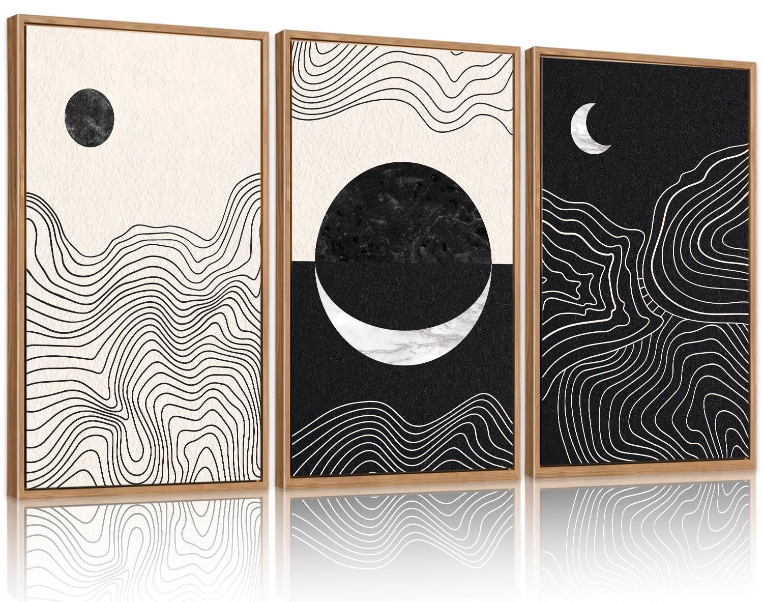 Sun Moon Canvas Wall Art Set