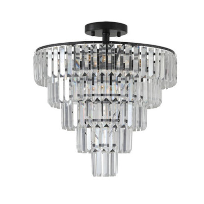 Contemporary Black Crystal Chandelier